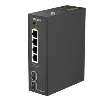 D-Link 6-portový gigabitový priemyselný PoE+ neupravovateľný switch s 2 x SFP portami