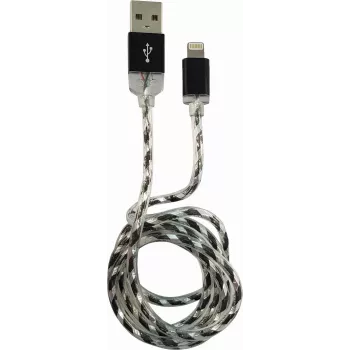 LC-POWER kábel USB-Lightning-1M-8 1m čierny/strieborný, USB-A na Lightning (LC-C-USB-LIGHTNING-1M-8)
