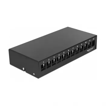 Patch panel DeLOCK Keystone 12 portov čierna