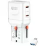 Cestovná nabíjačka World 65W USB-C + USB-A biela