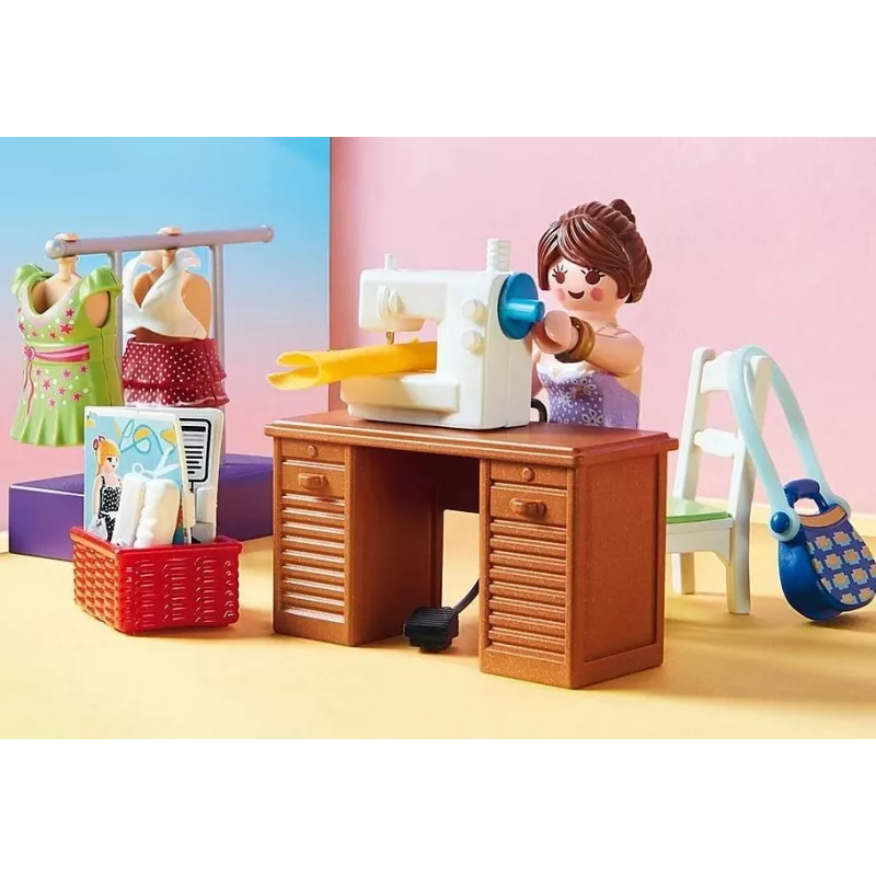 Playmobil sada domčeka s figúrkami – spálňa s kútikom na šitie 70208