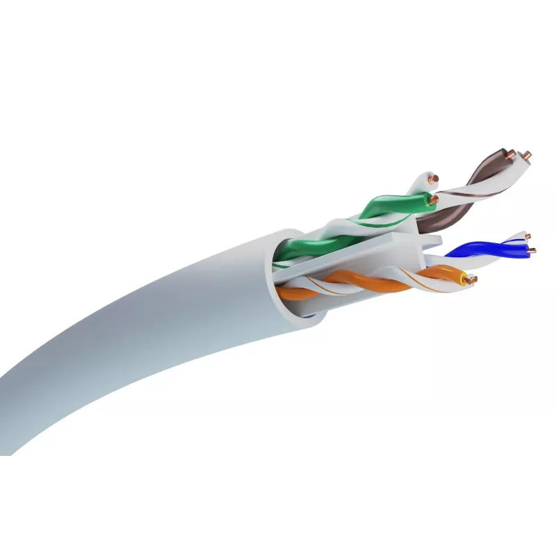 Sieťový kábel Extralink Twisted pair CAT6 UTP (U/UTP) V2 Indoor 100M sivý