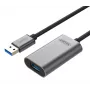 Unitek USB 3.0 aktívny predlžovací kábel, 10m, hliník, Y-3005