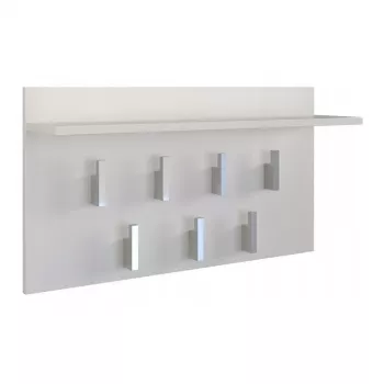 Vešiak Top e shop WIESZAK 2F BIEL MAT, drevotrieska, 7 hákov, 700×200×400 mm