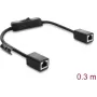 DELOCK RJ45 kábel Cat.6 F/UTP 0,3 m s inline prepínačom, modrý na modrý