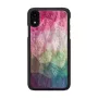 Puzdro na smartphone iKins pre iPhone XR — dizajn vodných kvetov, čierna