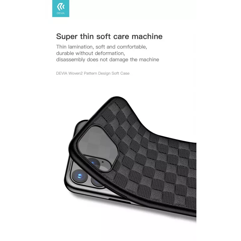 Ochranné puzdro Devia Woven2 pre iPhone 11 Pro Max, tkaná textúra, čierna