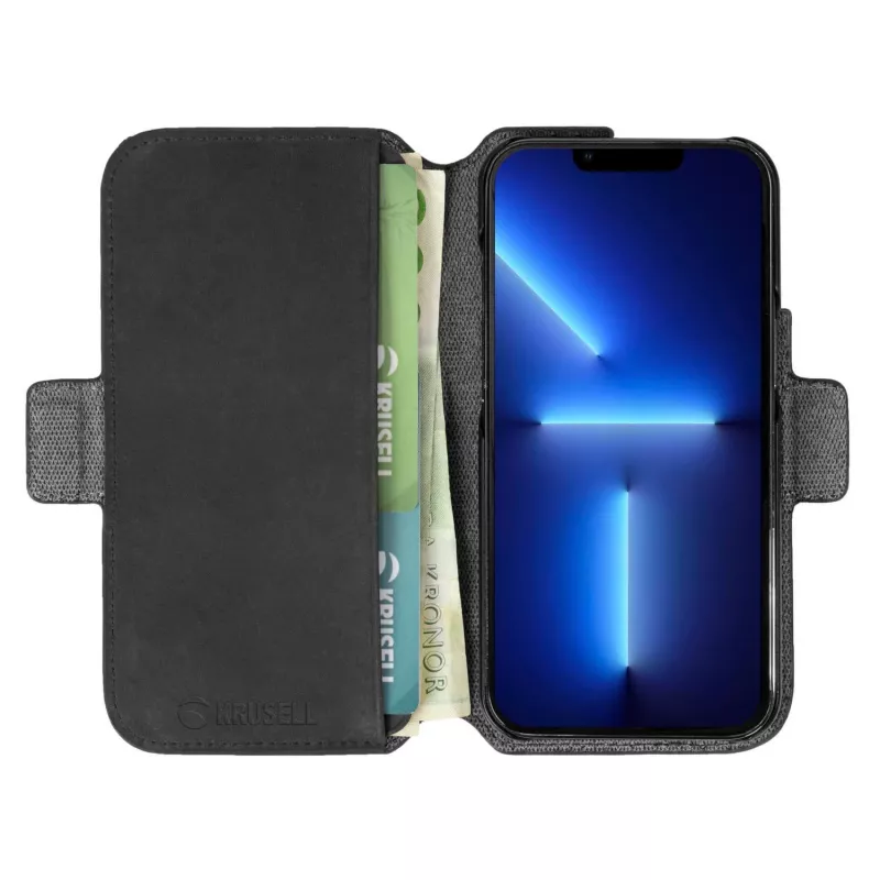 Peňaženkové puzdro Krusell 62396 pre iPhone 13 Pro Max 17 cm čierne