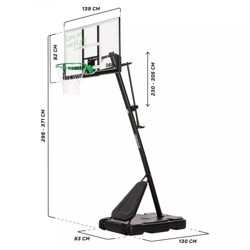 Konštrukcia pre basketbalový kôš Salta Guard 138 x (296–371) x 240 cm, model 5134