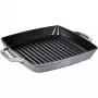 Grilovacia panvica Staub 40511-684-0 hranatá 28 cm, vhodná na indukciu, grafitovosivá