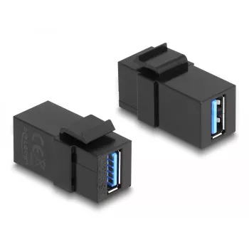 DeLOCK Keystone modul USB 3.0 A zásuvka na A zásuvku čierny 1:1