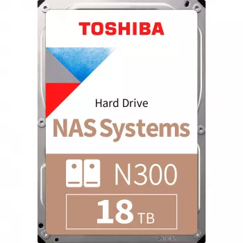 Toshiba N300 NAS - pevný disk - 18 TB - interný - 3.5 (8.9 cm) - SATA 6Gb/s - 7200 ot./min - vyrovnávacia pamäť: 512 MB