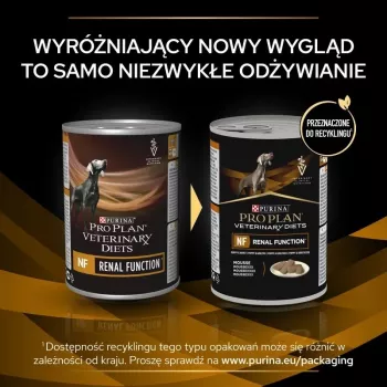 Mokré krmivo pre psov PURINA Pro Plan Veterinary Diets NF Renal Function terapeutické, bravčové, 400 g konzerva