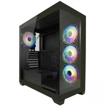 LC-Power skriňa MidiTower 715B čierna USB3.2/audio bez napájacieho zdroja SEAMLESS_X (LC-715B-ON)