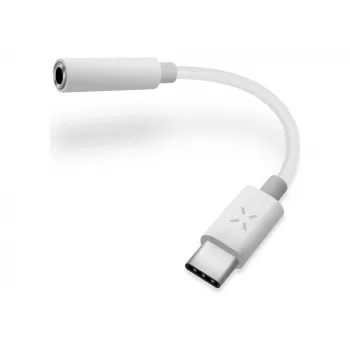FIXED Link adaptér USB-C/3,5 mm jack, biela | Fixed