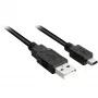 USB 2.0 kábel, USB-A konektor samec > Mini-USB konektor samec (čierny, 1,0 metra, dvojité tienenie)