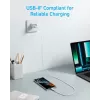 Anker Innovations 322 USB-C na USB-C kábel Nylon 0,9M 60W Biela - kábel - Digital/Dáta (A81F5G21)