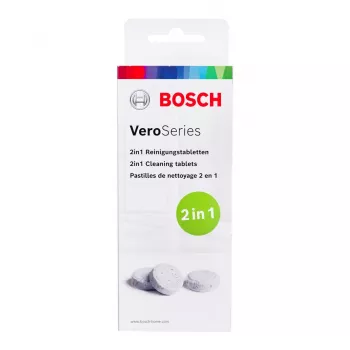 Čistiace tablety Bosch TCZ8001A — biela, balenie 10 ks, čistiace tablety pre domáce spotrebiče
