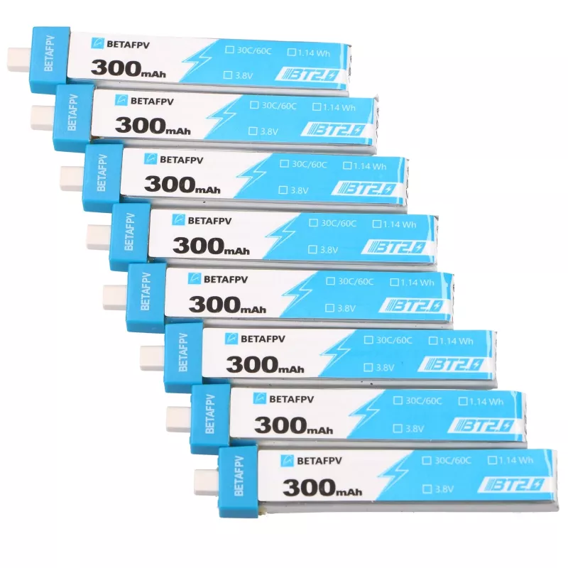 BetaFPV BT2.0 1S sada batérií pre drony 300mAh balenie 8 ks, 3,8V