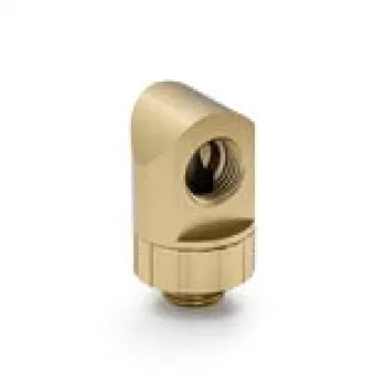 BitsPower 90° otočný konektor Artemis BPM-AT90R Gold — uhlový konektor pre vodné chladenie
