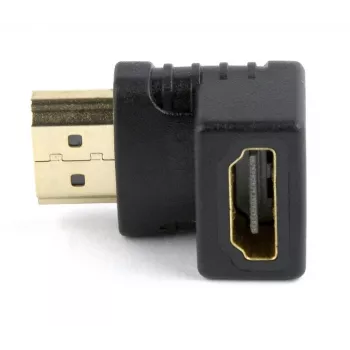 HDMI adaptér GEMBIRD A-HDMI90-FML, HDMI na HDMI, pravouhlý 90° adaptér, čierny