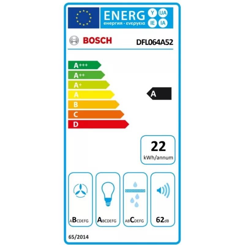 Bosch Serie 4 DFL064A52 digestor polointegrovaný (výsuvný) nerez 271 m³/h