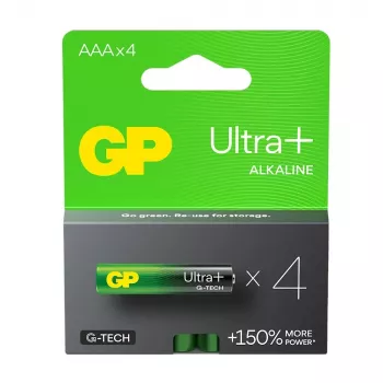 Alkalické batérie LR03/AAA GP ULTRA+ balenie 4 ks