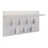 Vešiak Top e shop WIESZAK 2F BIEL MAT, drevotrieska, 7 hákov, 700×200×400 mm