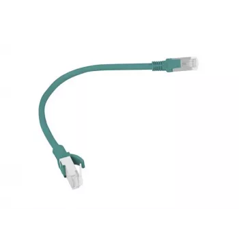 Patch kábel CAT.6 UTP LANBERG PCU6-20CC-0025-G — 0,25 m, RJ-45 konektor samec-konektor samec, CCA, 250 MHz, zelený, balenie 10 ks