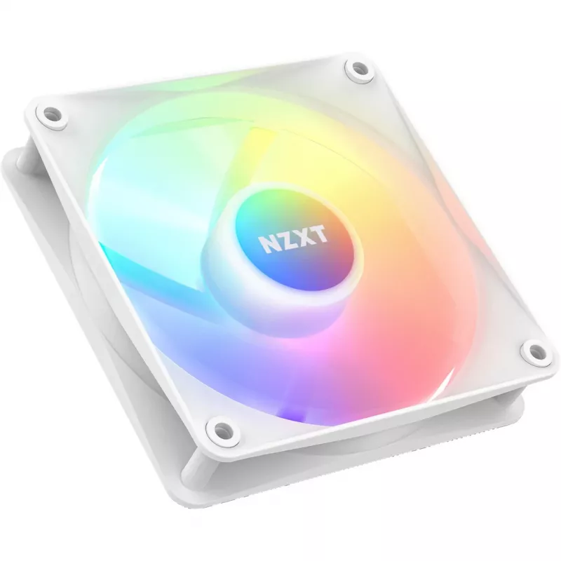 NZXT F120 RGB Core RF-C12SF-W1 120 mm skrinkový ventilátor, 500–1800 RPM, PWM, biely