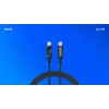 Savio CL-174 kábel USB-C na USB-C, 100 W, Power Delivery/Quick Charge, digitálny displej, 1 m, zelený