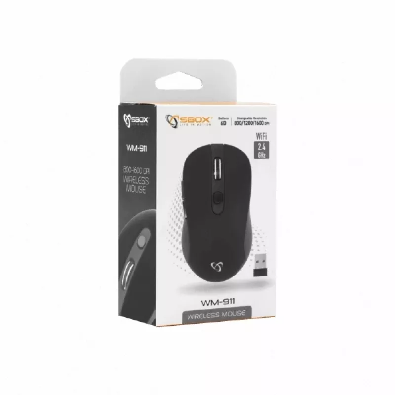 Sbox WM-911B bezdrôtová myš čierna