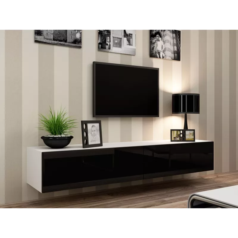 Cama obývacia zostava VIGO 22 biela/čierna lesk