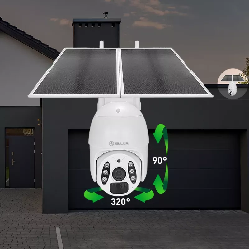 Bezpečnostná kamera Tellur Smart WiFi Solar Camera P&T 3MP 2K UltraHD