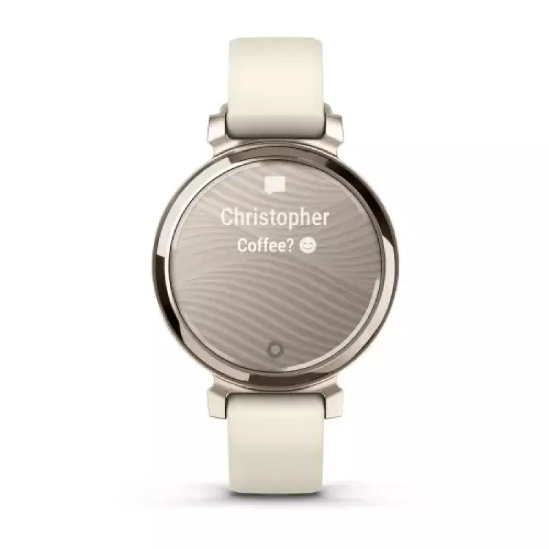 Garmin Lily 2 35 mm inteligentné hodinky s GPS, dotykový LCD displej 2,1 cm (0,84") 240 x 201, hliníkové puzdro, silikónový remienok Coconut, krémovo zlaté