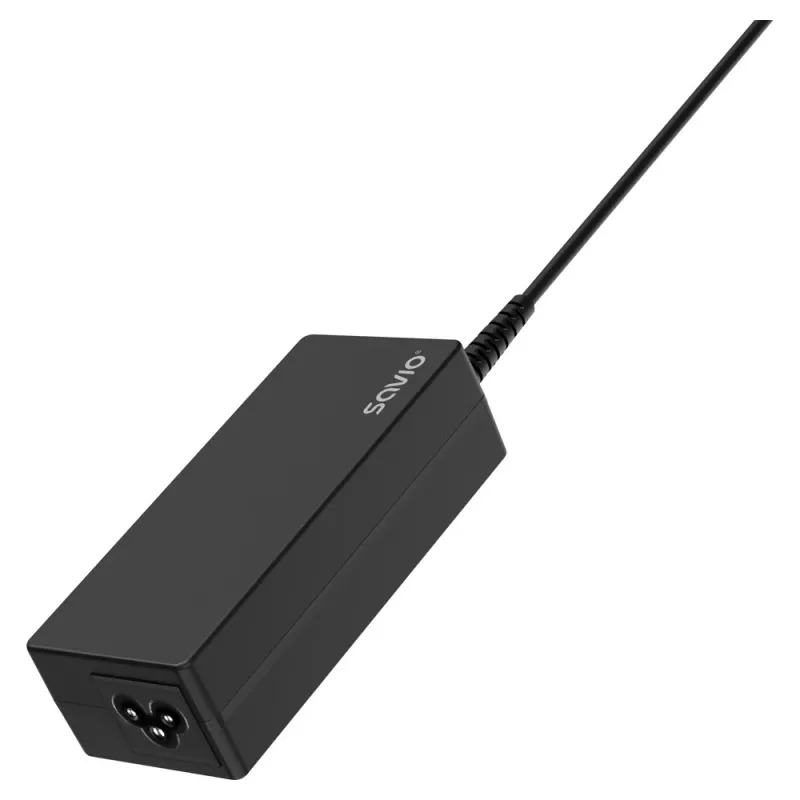 Interiérová AC nabíjačka SAVIO ZA-01, 65W USB-C PD 3.0, 100–240V vstup, jeden konektor, čierna