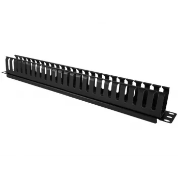 Káblový box Alantec PK008 nástenný organizér 1U čierny kov/plast