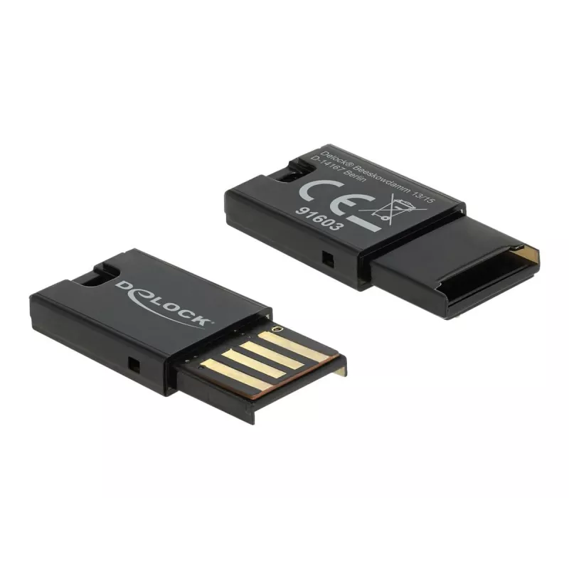 DeLOCK USB 2.0 čítačka kariet čierna Micro SD MicroSDHC MicroSDXC 480 Mbit/s