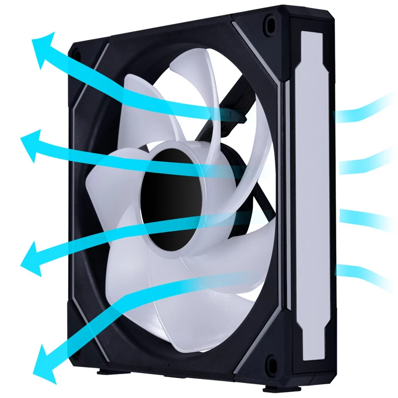 140mm Lian Li UNI FAN SL-INF Reverse Blade RGB skriňový ventilátor, model UF-RSLIN140-1B