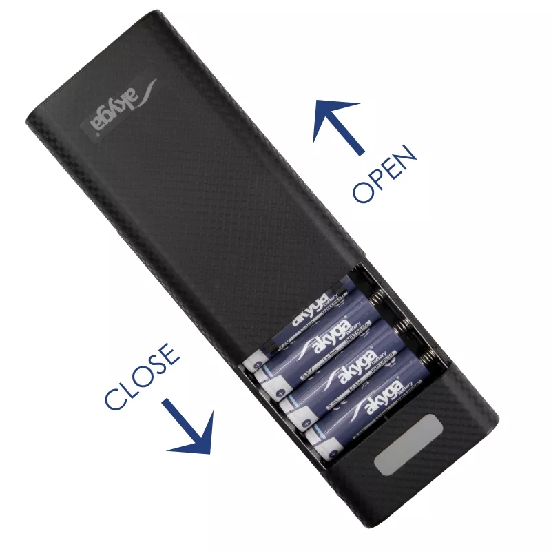Akyga AK-BC-04 Skrinka na powerbanku 20000 mAh, 8x 18650, 18W PD QC4+, USB-C, 2x USB-A, Lightning