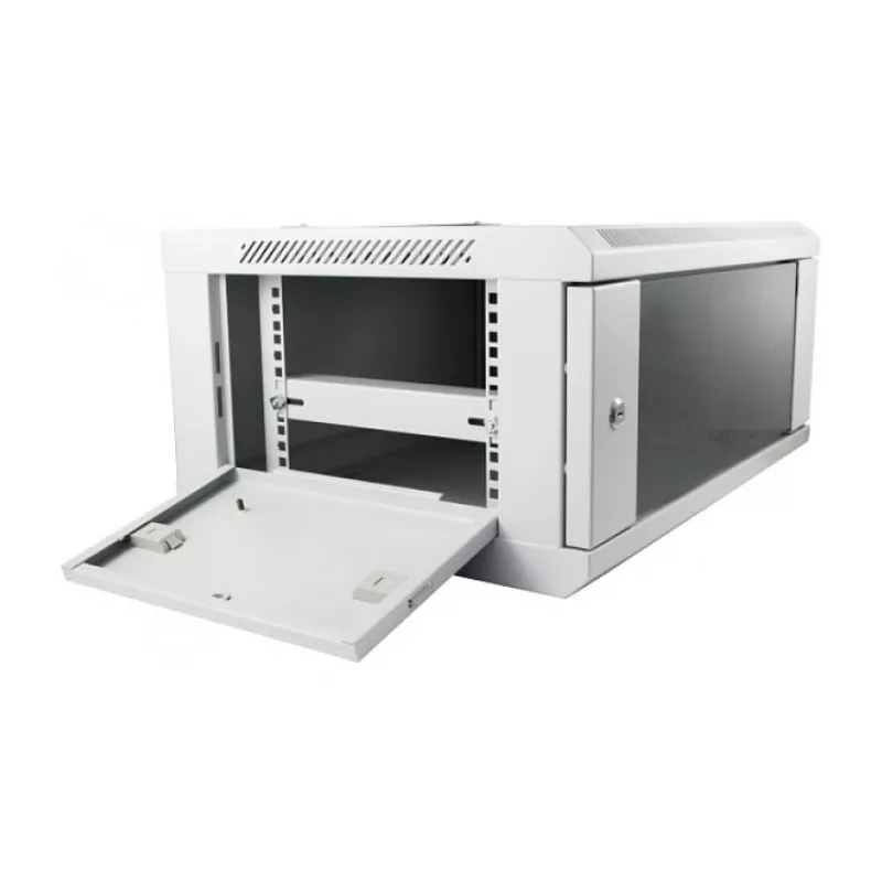 Nástenný rack rozvádzač ALLNET ALL-SMC6604GRAU 4U, sivý, nosnosť 50 kg, zámok na kľúč
