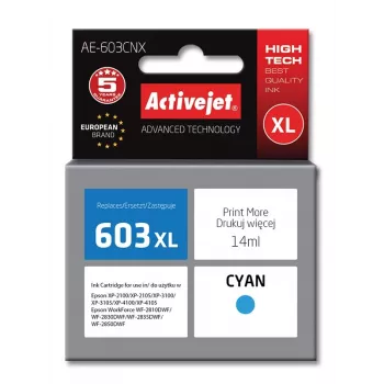 Activejet AE-603CNX atrament (náhrada za Epson 603XL T03A24; Supreme; 14 ml; azúrová)