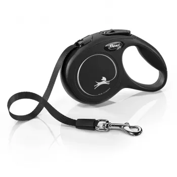Navíjacie vodítko Flexi New Classic Cat XS 3 m — šnúrové vodítko pre malé domáce zvieratá, čierna, max. zaťaženie 8 kg