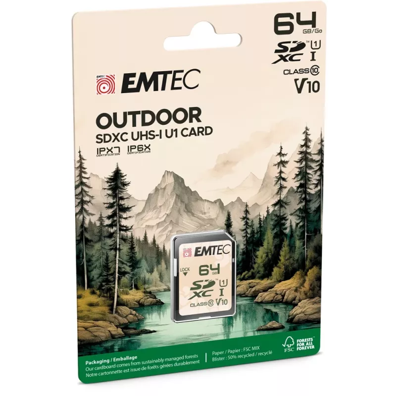 Flash pamäť Emtec 64GB UHS-I SDHC V30/V10 Outdoor