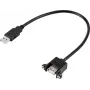 Renkforce USB kábel USB 2.0 USB-A samec, USB-A samica 0,25 m čierny pre inštaláciu, skrutkovateľný RF-5720402 (RF-5720402)