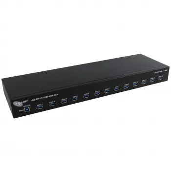 USB hub ALLNET ALL-RM-19-USB3-HUB-13-A – 13-portový USB 3.0 rackový hub, 48,30 cm
