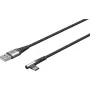 USB-C na USB-A textilný kábel s kovovými konektormi (space grey/strieborná), 2 m