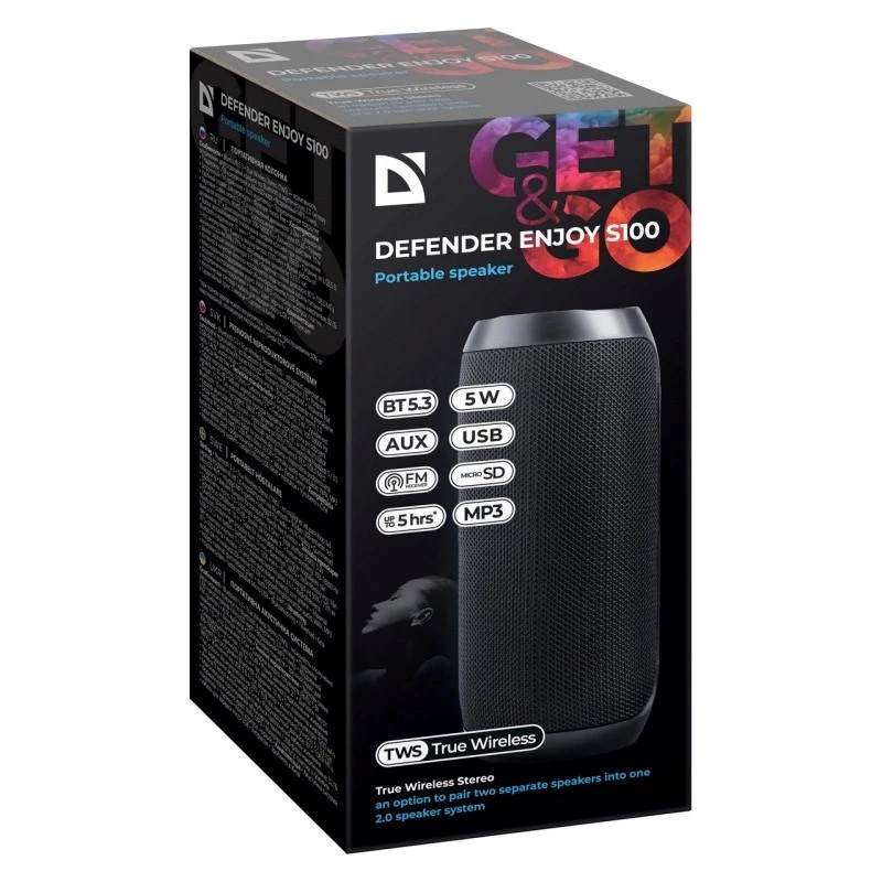 Defender Enjoy S100 Bluetooth reproduktor, 5 W, čierny