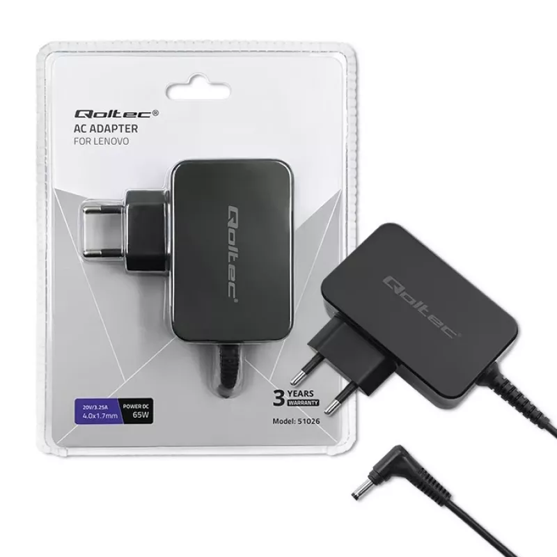 Qoltec 51026 napájací zdroj/menič interiér/exteriér 65 W čierny