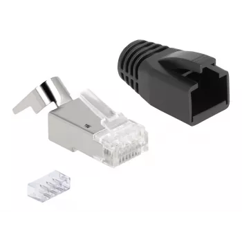 DeLOCK 66903 káblový spoj RJ-45 čierny kovový konektor samec 25 ks